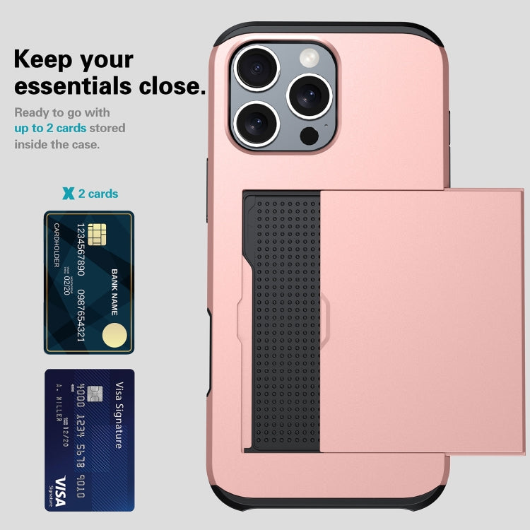 For iPhone 16 Shockproof Armor Phone Case with Card Slot(Rose Gold) - iPhone 16 Cases by PMC Jewellery | Online Shopping South Africa | PMC Jewellery | Buy Now Pay Later Mobicred