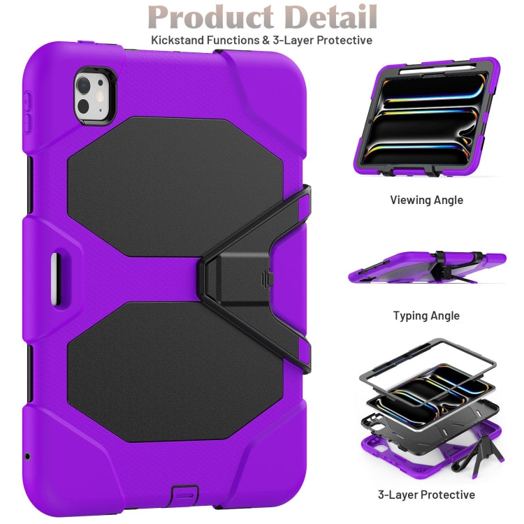 For iPad Pro 11 2024 Colorful Silicone Heavy Duty Hybrid PC Tablet Case(Purple) - iPad Pro 11 2024 Cases by PMC Jewellery | Online Shopping South Africa | PMC Jewellery | Buy Now Pay Later Mobicred
