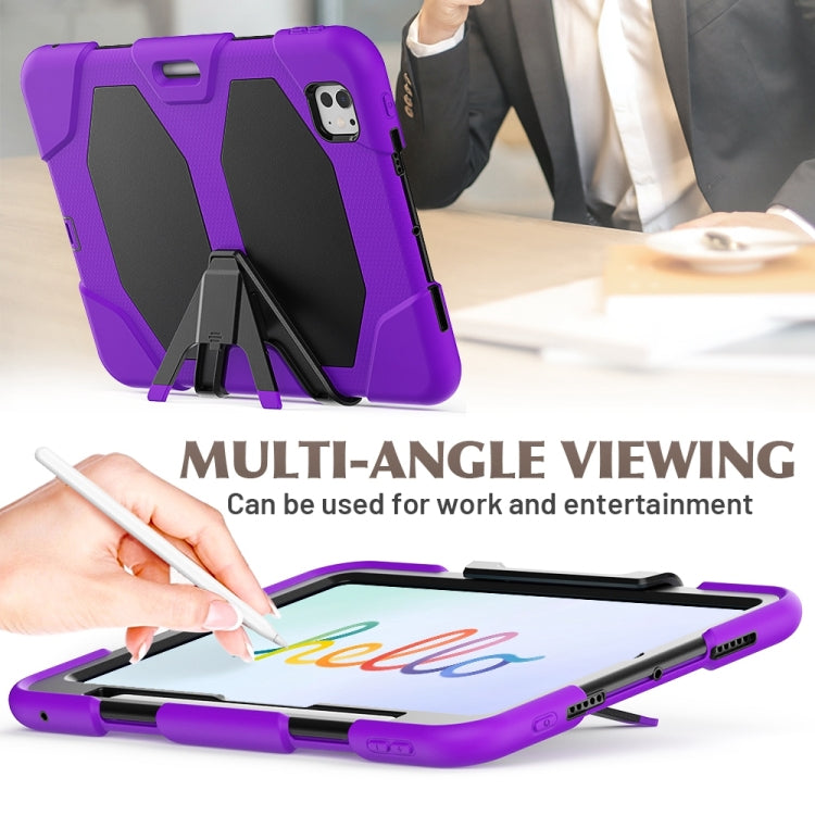 For iPad Pro 11 2024 Colorful Silicone Heavy Duty Hybrid PC Tablet Case(Purple) - iPad Pro 11 2024 Cases by PMC Jewellery | Online Shopping South Africa | PMC Jewellery | Buy Now Pay Later Mobicred