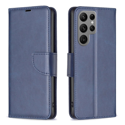 For Samsung Galaxy S25 Ultra 5G Lambskin Texture Pure Color Flip Leather Phone Case(Blue) - Galaxy S25 Ultra 5G Cases by PMC Jewellery | Online Shopping South Africa | PMC Jewellery | Buy Now Pay Later Mobicred