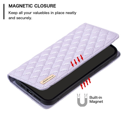 For Samsung Galaxy S25+ 5G Diamond Lattice Magnetic Leather Flip Phone Case(Purple) - Galaxy S25+ 5G Cases by PMC Jewellery | Online Shopping South Africa | PMC Jewellery | Buy Now Pay Later Mobicred