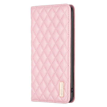 For Samsung Galaxy S25 Ultra 5G Diamond Lattice Magnetic Leather Flip Phone Case(Pink) - Galaxy S25 Ultra 5G Cases by PMC Jewellery | Online Shopping South Africa | PMC Jewellery | Buy Now Pay Later Mobicred