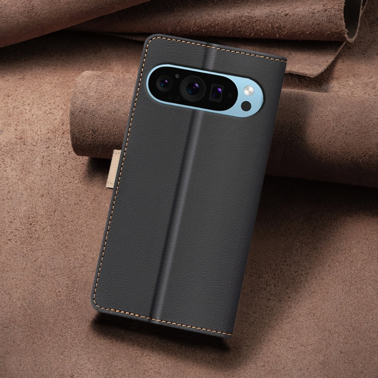 For Google Pixel 9 Color Matching RFID Anti-theft Leather Phone Case(Black) - Google Cases by PMC TechLife | Online Shopping South Africa | PMC TechLife | Buy Now Pay Later Mobicred