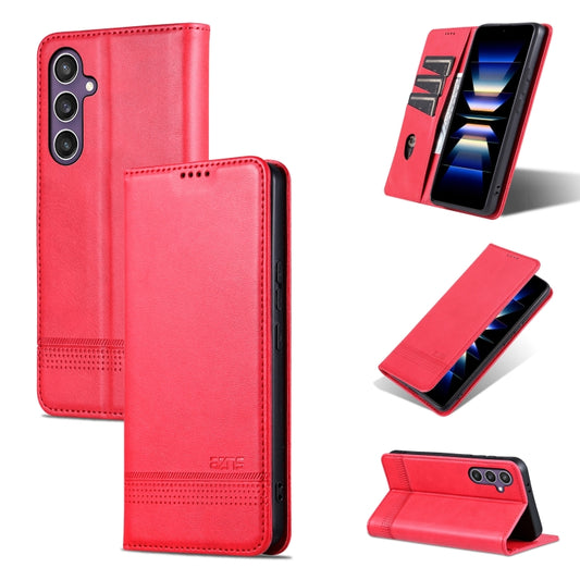 For Samsung Galaxy S24 FE 5G AZNS Magnetic Calf Texture Flip Leather Phone Case(Red) - Galaxy S24 FE 5G Cases by AZNS | Online Shopping South Africa | PMC Jewellery | Buy Now Pay Later Mobicred