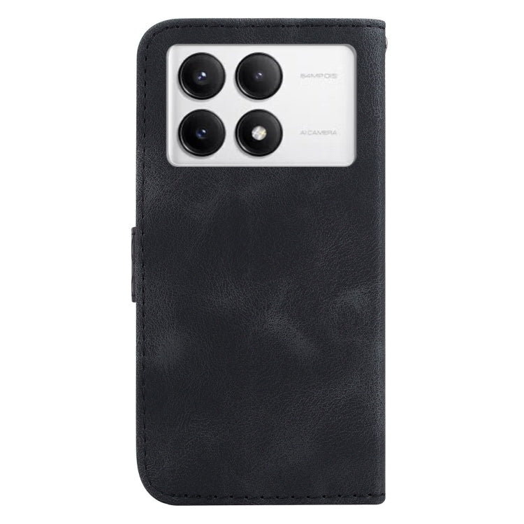 For Xiaomi Redmi K70 / K70 Pro Seven-shaped Embossed Leather Phone Case(Black) - K70 Cases by PMC Jewellery | Online Shopping South Africa | PMC Jewellery | Buy Now Pay Later Mobicred