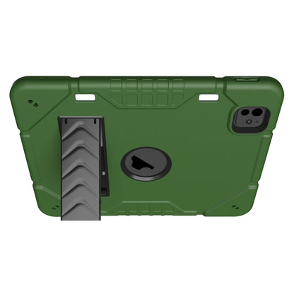 For iPad Pro 11 2024 Armor Holder Silicone Hybrid PC Tablet Case(Army Green Black) - iPad Pro 11 2024 Cases by PMC Jewellery | Online Shopping South Africa | PMC Jewellery | Buy Now Pay Later Mobicred