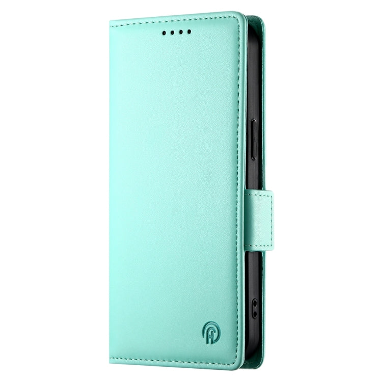 For iPhone SE 2024 Side Buckle Magnetic Frosted Leather Phone Case(Mint Green) - More iPhone Cases by PMC Jewellery | Online Shopping South Africa | PMC Jewellery | Buy Now Pay Later Mobicred