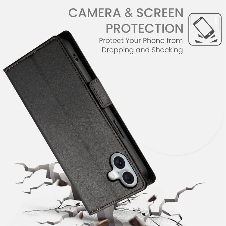 For iPhone 16 Plus Side Buckle Magnetic Frosted Leather Phone Case(Black) - iPhone 16 Plus Cases by PMC Jewellery | Online Shopping South Africa | PMC Jewellery | Buy Now Pay Later Mobicred