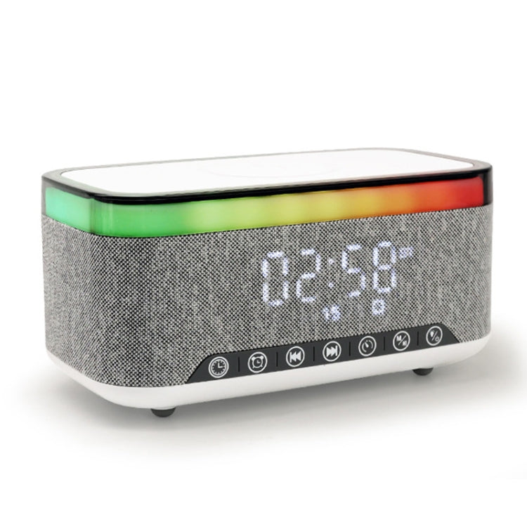 AEC S300 Portable 10W Power Multifunction Bluetooth Speaker Alarm Clock Wireless Charger(White) - Desktop Speaker by AEC | Online Shopping South Africa | PMC Jewellery | Buy Now Pay Later Mobicred