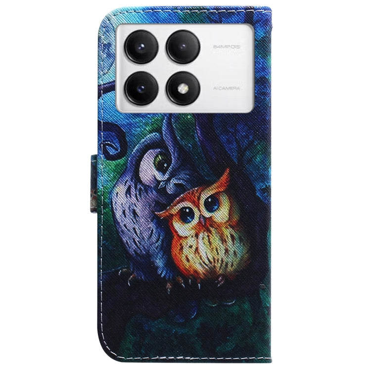 For Xiaomi Redmi K70 Pro / K70 Coloured Drawing Flip Leather Phone Case(Oil Painting Owl) - K70 Cases by PMC Jewellery | Online Shopping South Africa | PMC Jewellery | Buy Now Pay Later Mobicred