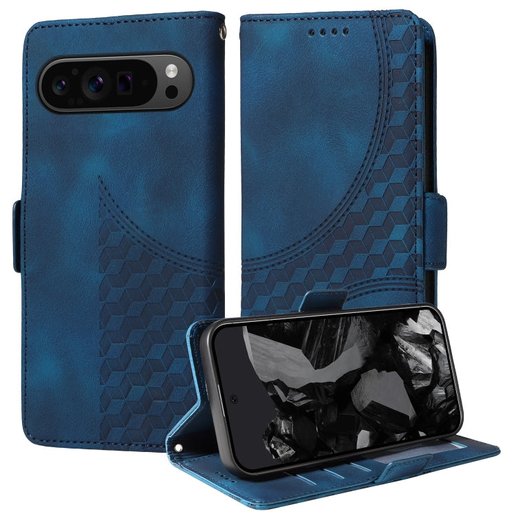 For Google Pixel 9 Pro XL Embossed Rhombus Starry Leather Phone Case(Blue) - Google Cases by PMC Jewellery | Online Shopping South Africa | PMC Jewellery | Buy Now Pay Later Mobicred