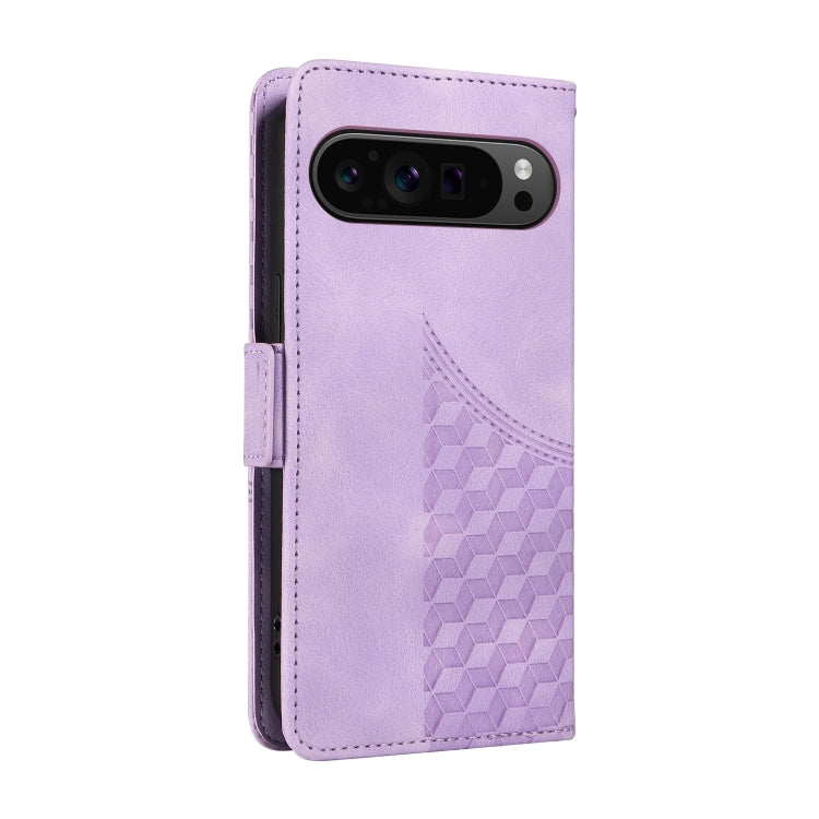 For Google Pixel 9 Pro XL Embossed Rhombus Starry Leather Phone Case(Purple) - Google Cases by PMC Jewellery | Online Shopping South Africa | PMC Jewellery | Buy Now Pay Later Mobicred