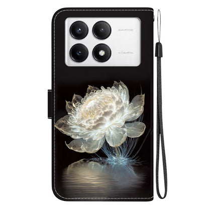 For Xiaomi Redmi K70 Pro / K70 Crystal Texture Colored Drawing Leather Phone Case(Crystal Peony) - K70 Cases by PMC Jewellery | Online Shopping South Africa | PMC Jewellery | Buy Now Pay Later Mobicred