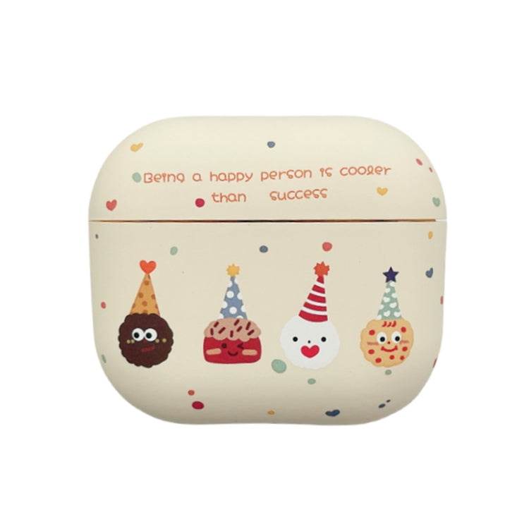 For AirPods 3 Cookies Pattern Earbuds Box Frosted TPU Case(Beige) - For AirPods 3 by PMC Jewellery | Online Shopping South Africa | PMC Jewellery | Buy Now Pay Later Mobicred
