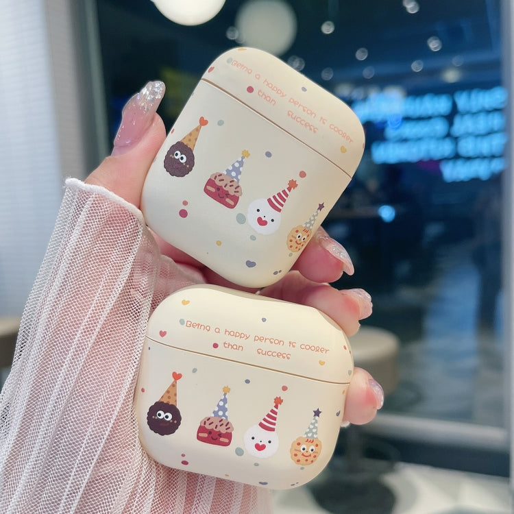 For AirPods 3 Cookies Pattern Earbuds Box Frosted TPU Case(Beige) - For AirPods 3 by PMC Jewellery | Online Shopping South Africa | PMC Jewellery | Buy Now Pay Later Mobicred