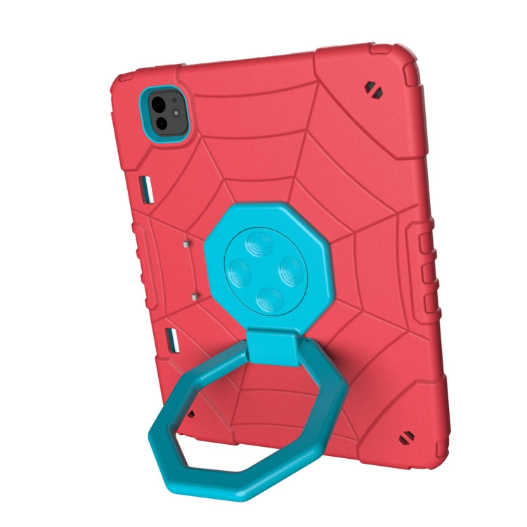 For iPad Pro 11 2024 Spider Turntable Handle Stress Relief Tablet Case(Red Blue) - iPad Pro 11 2024 Cases by PMC TechLife | Online Shopping South Africa | PMC TechLife | Buy Now Pay Later Mobicred
