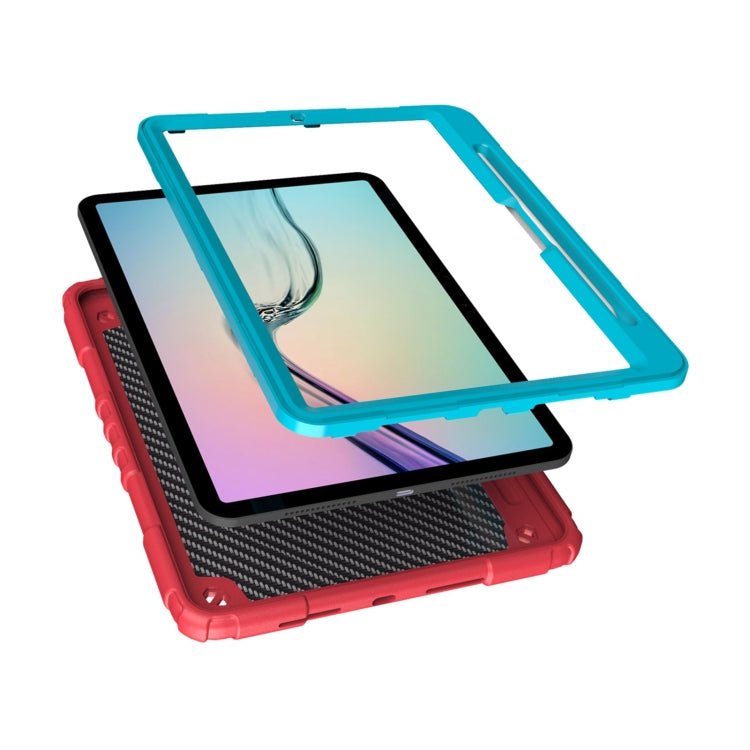 For iPad Pro 11 2024 Spider Turntable Handle Stress Relief Tablet Case(Red Blue) - iPad Pro 11 2024 Cases by PMC Jewellery | Online Shopping South Africa | PMC Jewellery | Buy Now Pay Later Mobicred