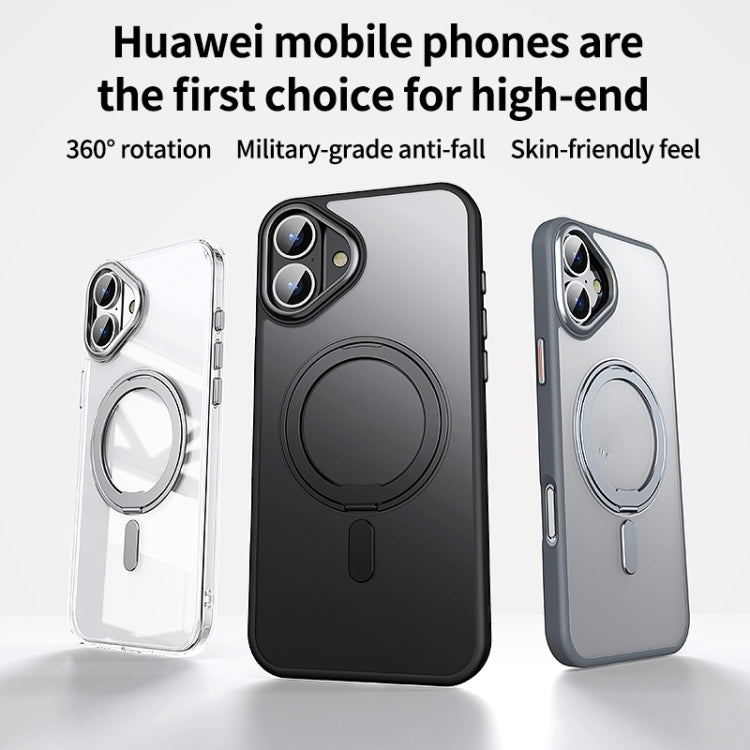 For iPhone 16 360 Rotating MagSafe Magnetic Frosted Phone Case(Black) - iPhone 16 Cases by PMC TechLife | Online Shopping South Africa | PMC TechLife | Buy Now Pay Later Mobicred
