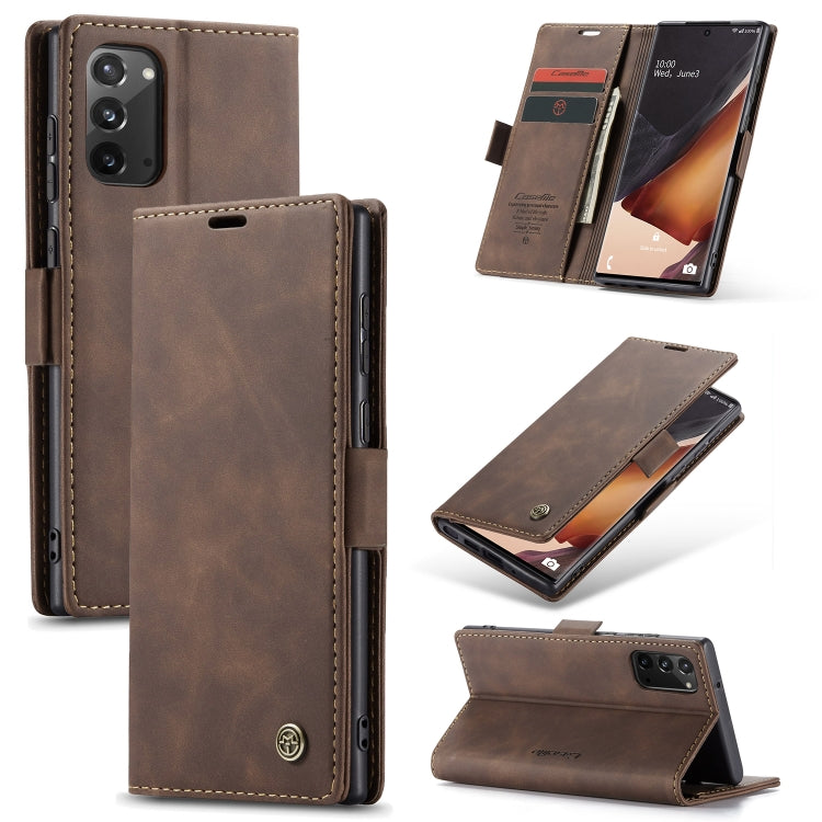 For Samsung Galaxy Note20 CaseMe Multifunctional Horizontal Flip Leather Case, with Card Slot & Holder & Wallet(Coffee) - Galaxy Note20 Cases by CaseMe | Online Shopping South Africa | PMC Jewellery