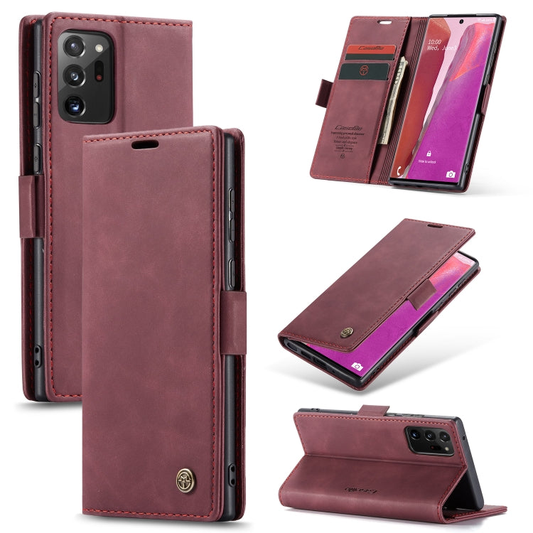 For Samsung Galaxy Note20 Ultra CaseMe Multifunctional Horizontal Flip Leather Case, with Card Slot & Holder & Wallet(Wine Red) - Galaxy Phone Cases by CaseMe | Online Shopping South Africa | PMC Jewellery | Buy Now Pay Later Mobicred