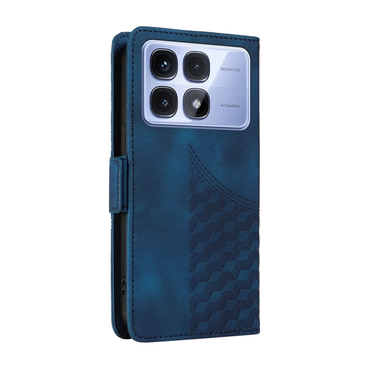 For Redmi K70 Ultra Embossed Rhombus Starry Leather Phone Case(Blue) - Xiaomi Cases by PMC Jewellery | Online Shopping South Africa | PMC Jewellery | Buy Now Pay Later Mobicred