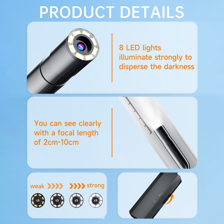 AN112 2 in 1 USB-C / Type-C + 8 Pin Interface 8mm HD Industry Endoscope, Length:10m Hard Tube -  by PMC TechLife | Online Shopping South Africa | PMC TechLife | Buy Now Pay Later Mobicred