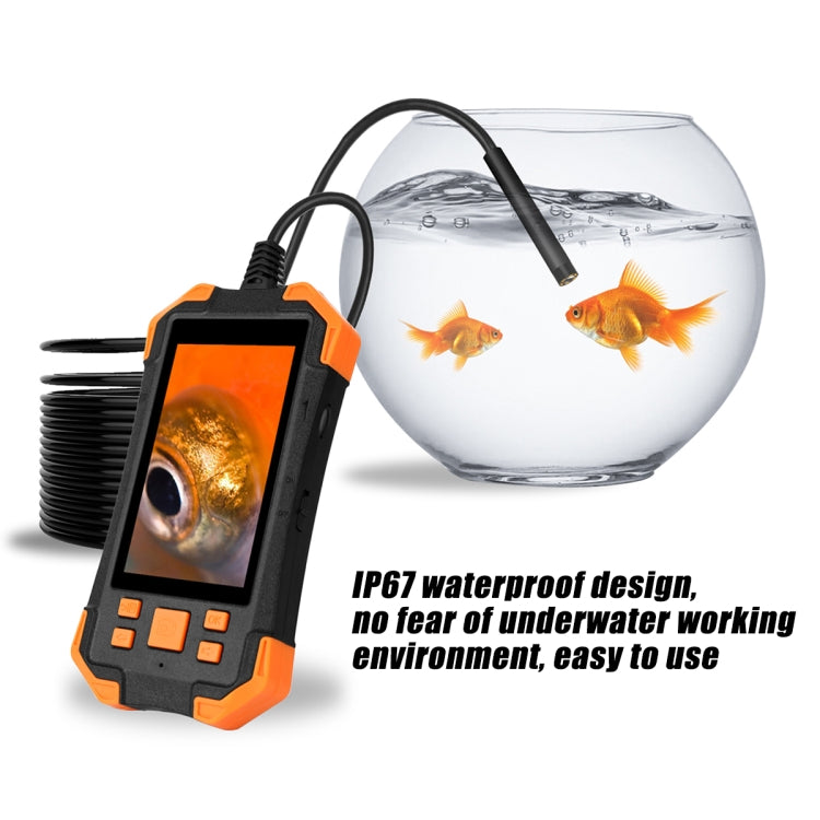 T20 4.3 inch IPS Screen 8mm Single Camera IP67 Waterproof Hard Cable Digital Endoscope, Length:3.5m(Black Orange) -  by PMC Jewellery | Online Shopping South Africa | PMC Jewellery | Buy Now Pay Later Mobicred