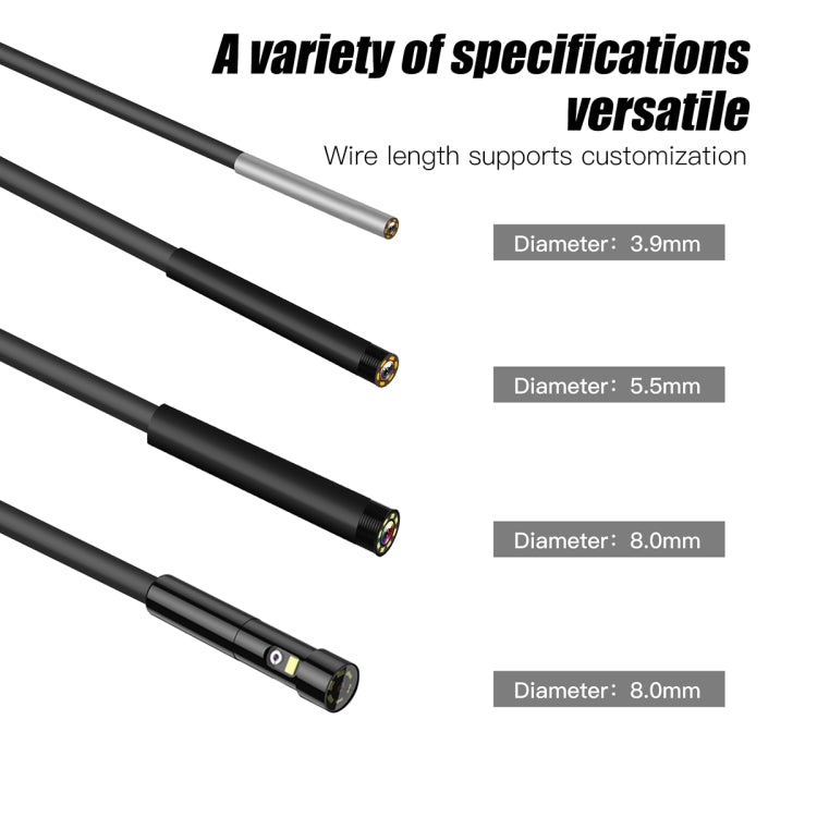 T20 4.3 inch IPS Screen 5.5mm Single Camera IP67 Waterproof Hard Cable Digital Endoscope, Length:10m(Black Orange) -  by PMC TechLife | Online Shopping South Africa | PMC TechLife | Buy Now Pay Later Mobicred
