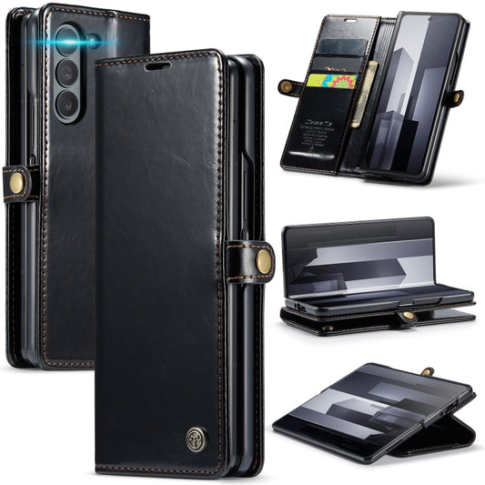 For Samsung Galaxy Z Fold6 5G CaseMe 003 Crazy Horse Texture Flip Leather Phone Case(Black) - Galaxy Z Fold6 5G Cases by CaseMe | Online Shopping South Africa | PMC Jewellery | Buy Now Pay Later Mobicred