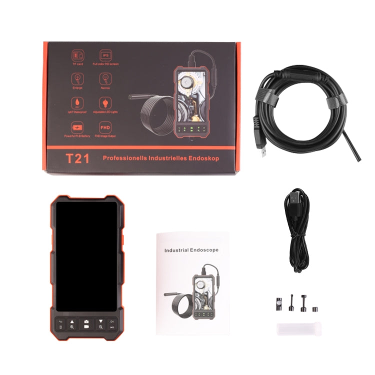 T21 4.5 inch IPS Color Screen 7.9mm Dual Camera Split Hard Cable Industrial Endoscope, Length:2m(Black Red) -  by PMC TechLife | Online Shopping South Africa | PMC TechLife | Buy Now Pay Later Mobicred