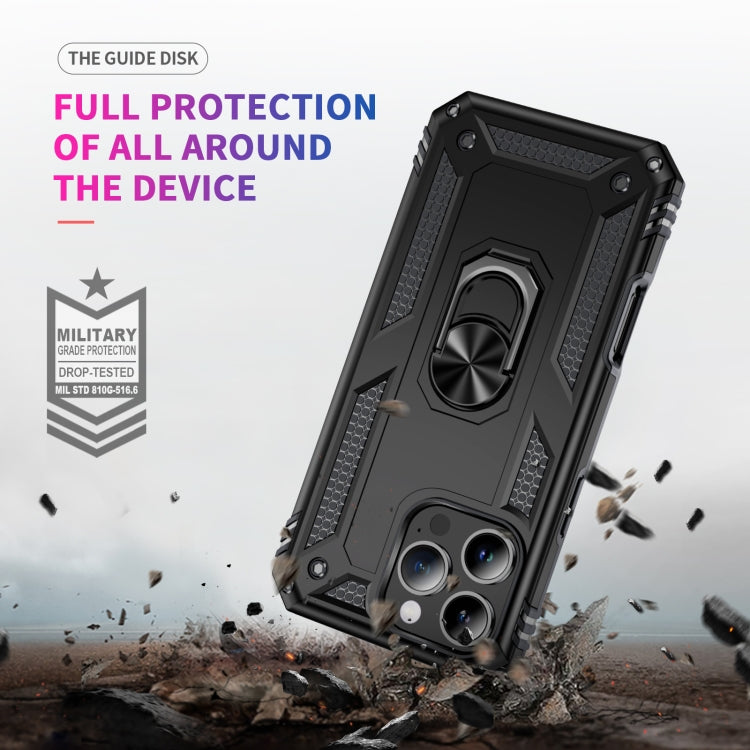 For iPhone 16 Pro Shockproof TPU Hybrid PC Phone Case with Holder(Black) - iPhone 16 Pro Cases by PMC TechLife | Online Shopping South Africa | PMC TechLife | Buy Now Pay Later Mobicred
