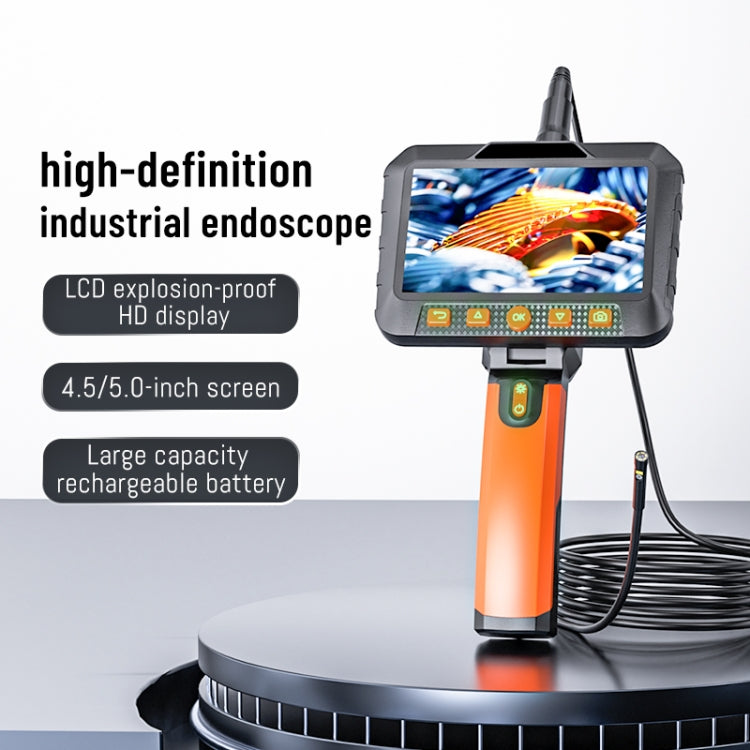 T27 5 inch IPS Color Screen 8mm Single Camera Handheld Hard Cable HD Industrial Endoscope, Length:10m(Orange Black) -  by PMC Jewellery | Online Shopping South Africa | PMC Jewellery | Buy Now Pay Later Mobicred