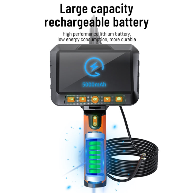 T27 5 inch IPS Color Screen 5.5mm Single Camera Handheld Hard Cable HD Industrial Endoscope, Length:5m(Orange Black) -  by PMC TechLife | Online Shopping South Africa | PMC TechLife | Buy Now Pay Later Mobicred
