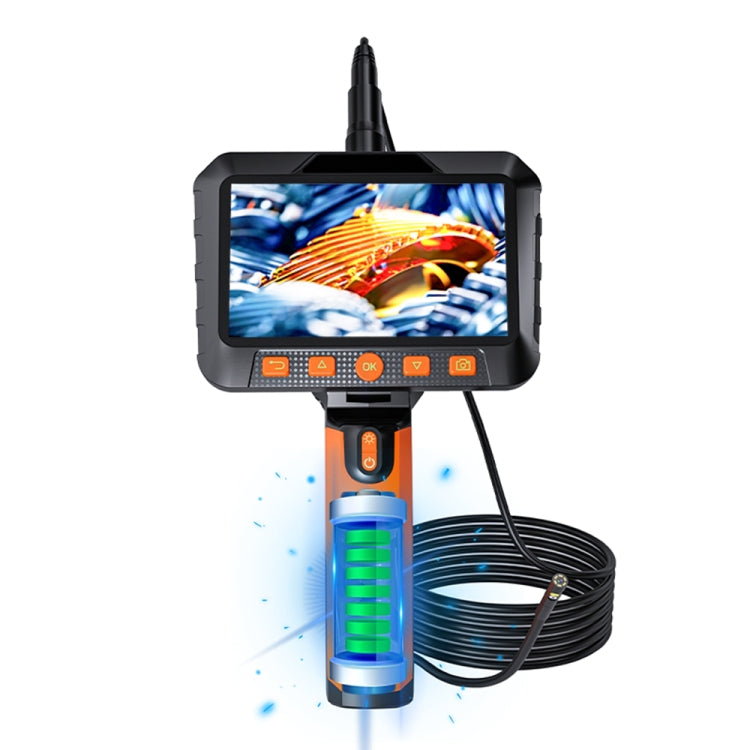 T27 5 inch IPS Color Screen 3.9mm Single Camera Handheld Hard Cable HD Industrial Endoscope, Length:5m(Orange Black) -  by PMC Jewellery | Online Shopping South Africa | PMC Jewellery | Buy Now Pay Later Mobicred