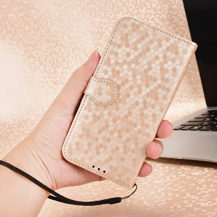 For Blackview Shark 8 Honeycomb Dot Texture Leather Phone Case(Gold) - More Brand by PMC Jewellery | Online Shopping South Africa | PMC Jewellery | Buy Now Pay Later Mobicred