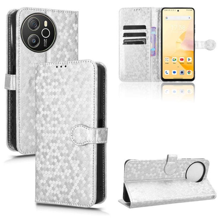 For Blackview Shark 8 Honeycomb Dot Texture Leather Phone Case(Silver) - More Brand by PMC TechLife | Online Shopping South Africa | PMC TechLife | Buy Now Pay Later Mobicred