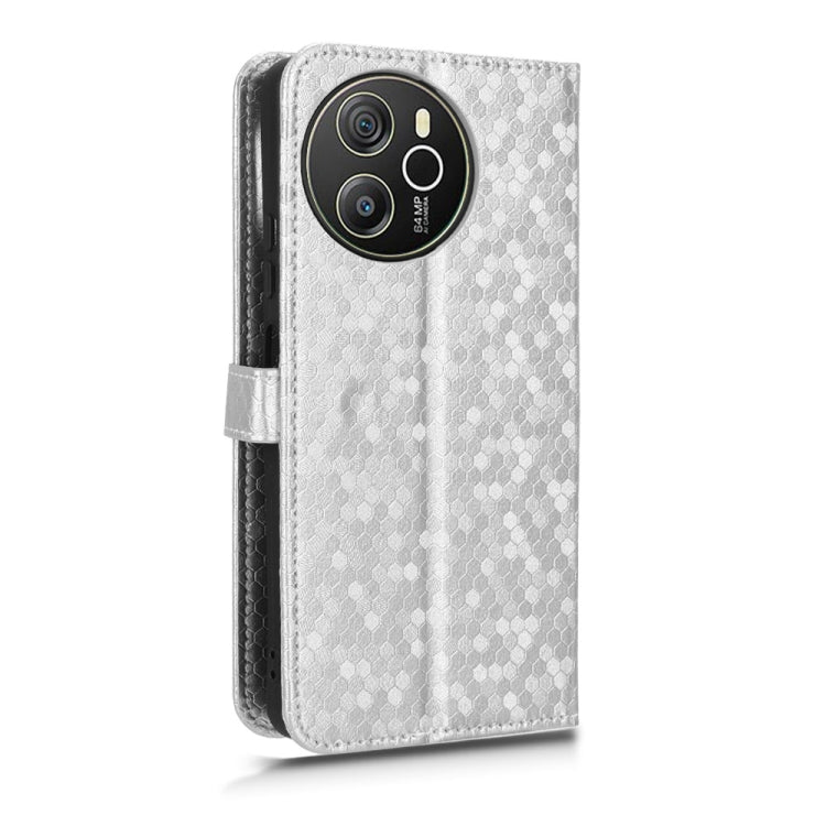 For Blackview Shark 8 Honeycomb Dot Texture Leather Phone Case(Silver) - More Brand by PMC TechLife | Online Shopping South Africa | PMC TechLife | Buy Now Pay Later Mobicred