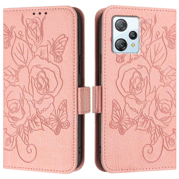 For Blackview A53 Embossed Rose RFID Anti-theft Leather Phone Case(Pink) - More Brand by PMC Jewellery | Online Shopping South Africa | PMC Jewellery | Buy Now Pay Later Mobicred
