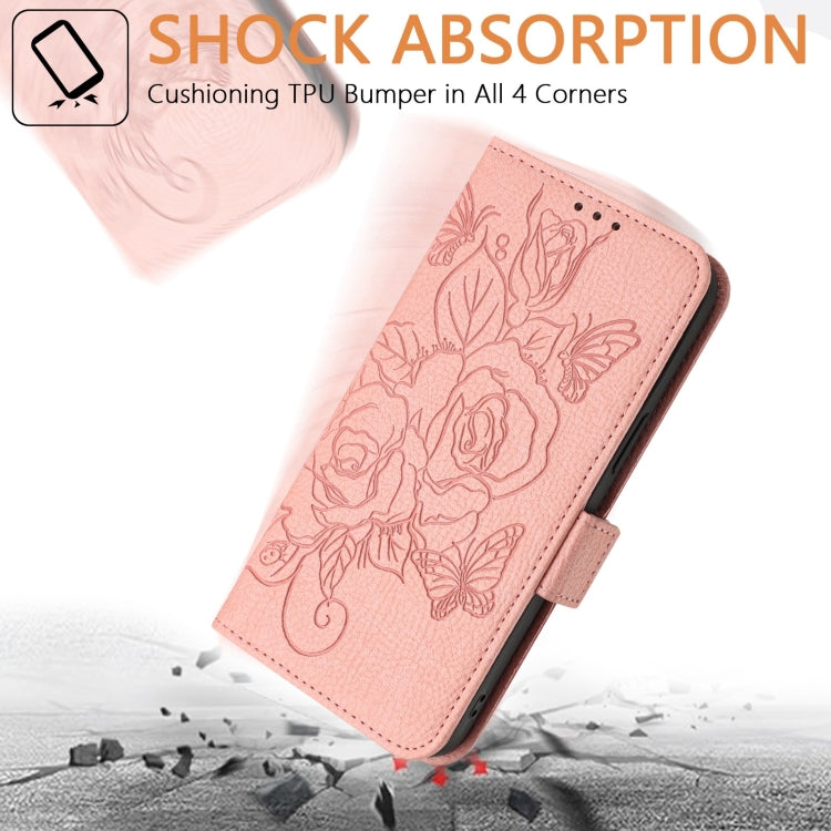 For Blackview A53 Embossed Rose RFID Anti-theft Leather Phone Case(Pink) - More Brand by PMC Jewellery | Online Shopping South Africa | PMC Jewellery | Buy Now Pay Later Mobicred