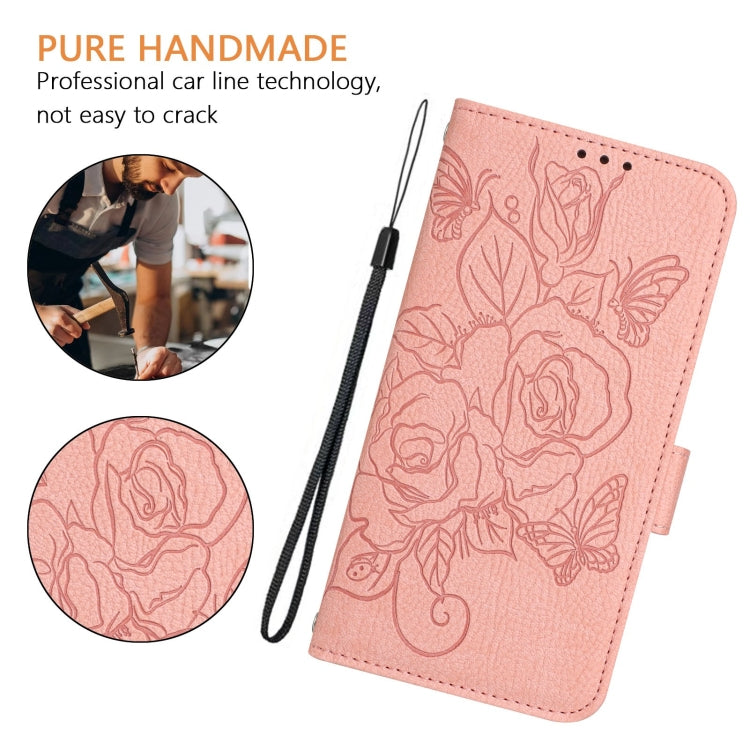 For Blackview WAVE 6C Embossed Rose RFID Anti-theft Leather Phone Case(Pink) - More Brand by PMC Jewellery | Online Shopping South Africa | PMC Jewellery | Buy Now Pay Later Mobicred