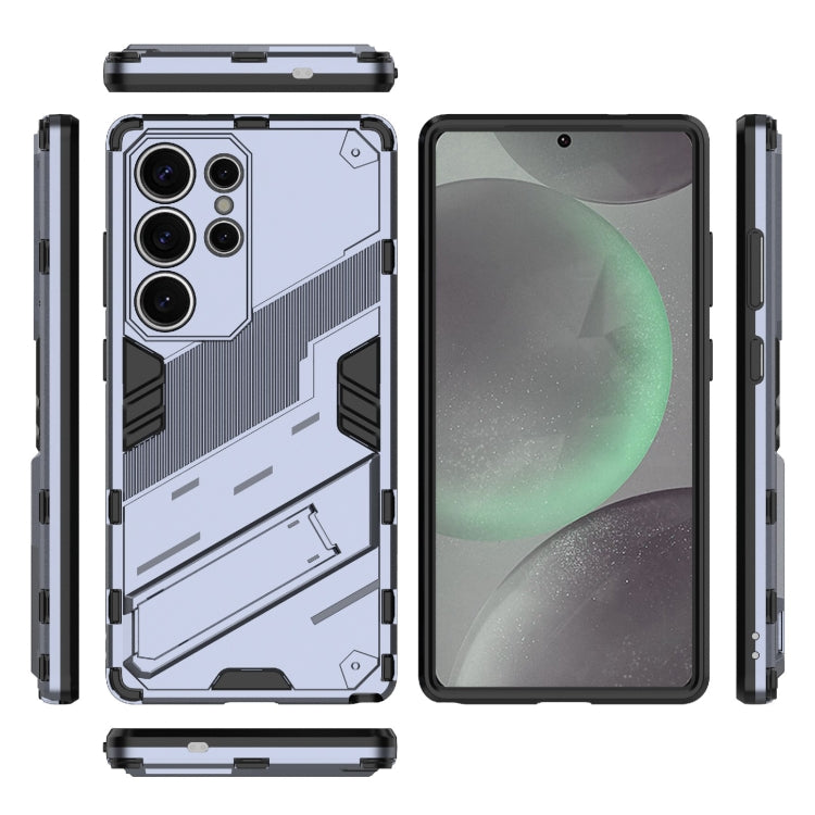 For Samsung Galaxy S25 Ultra 5G Punk Armor 2 in 1 PC + TPU Shockproof Phone Case with Invisible Holder(Grey) - Galaxy S25 Ultra 5G Cases by PMC Jewellery | Online Shopping South Africa | PMC Jewellery | Buy Now Pay Later Mobicred