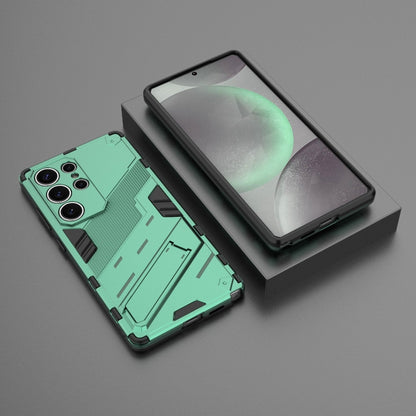 For Samsung Galaxy S25 Ultra 5G Punk Armor 2 in 1 PC + TPU Shockproof Phone Case with Invisible Holder(Green) - Galaxy S25 Ultra 5G Cases by PMC Jewellery | Online Shopping South Africa | PMC Jewellery | Buy Now Pay Later Mobicred