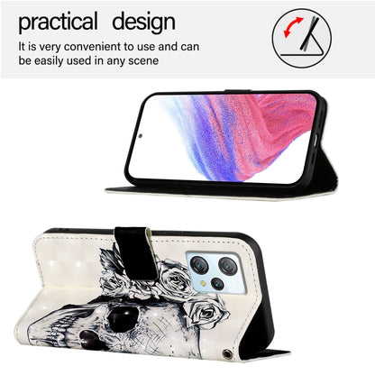 For Blackview A53 3D Painting Horizontal Flip Leather Phone Case(Skull) - More Brand by PMC Jewellery | Online Shopping South Africa | PMC Jewellery | Buy Now Pay Later Mobicred