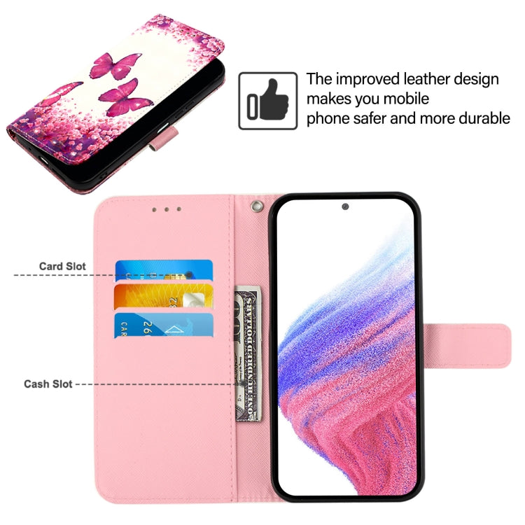 For Blackview Color 8 3D Painting Horizontal Flip Leather Phone Case(Rose Butterfly) - More Brand by PMC TechLife | Online Shopping South Africa | PMC TechLife | Buy Now Pay Later Mobicred