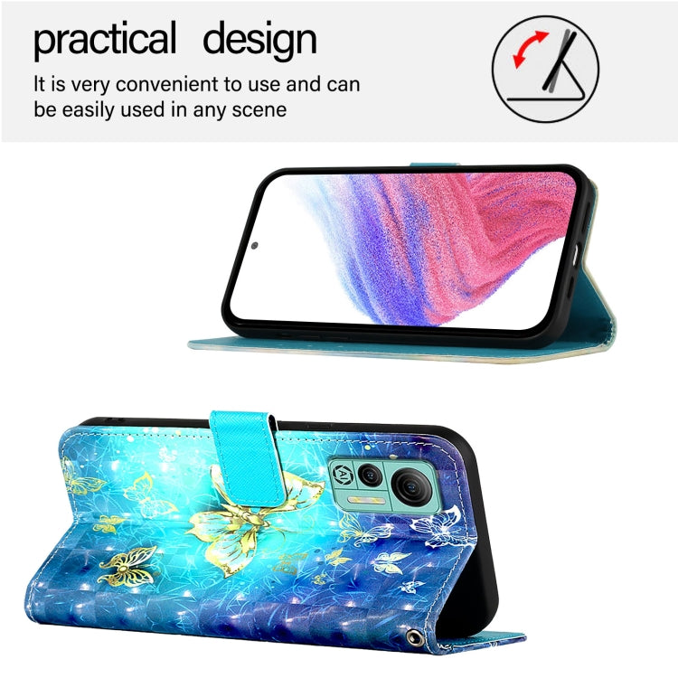 For Ulefone Note 14 3D Painting Horizontal Flip Leather Phone Case(Golden Butterfly) - free shipping - PMC Jewellery - Order now!