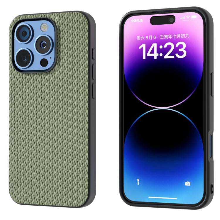 For iPhone 16 Pro Carbon Fiber Texture Protective Phone Case(Green) - free shipping - PMC TechLife - Order now!