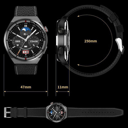 1.3 inch Leather Band IP68 Waterproof Smart Watch Support Bluetooth Call(Black) - Smart Watches by PMC Jewellery | Online Shopping South Africa | PMC Jewellery | Buy Now Pay Later Mobicred