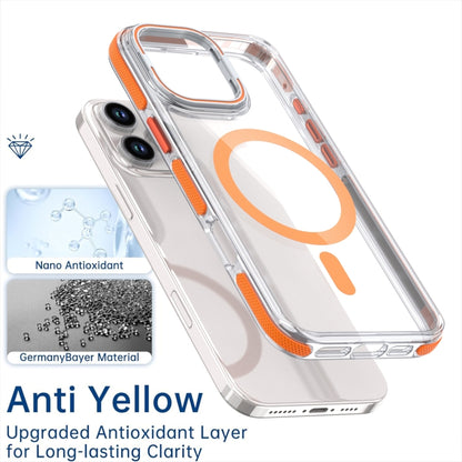 For iPhone 16 Plus Dual-Color Clear Acrylic Hybrid TPU Lens Flip Holder MagSafe Phone Case(Blue) - iPhone 16 Plus Cases by PMC Jewellery | Online Shopping South Africa | PMC Jewellery | Buy Now Pay Later Mobicred