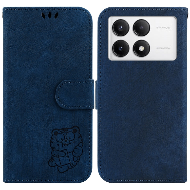 For Redmi K70 / K70 Pro Little Tiger Embossed Leather Phone Case(Dark Blue) - K70 Cases by PMC Jewellery | Online Shopping South Africa | PMC Jewellery | Buy Now Pay Later Mobicred