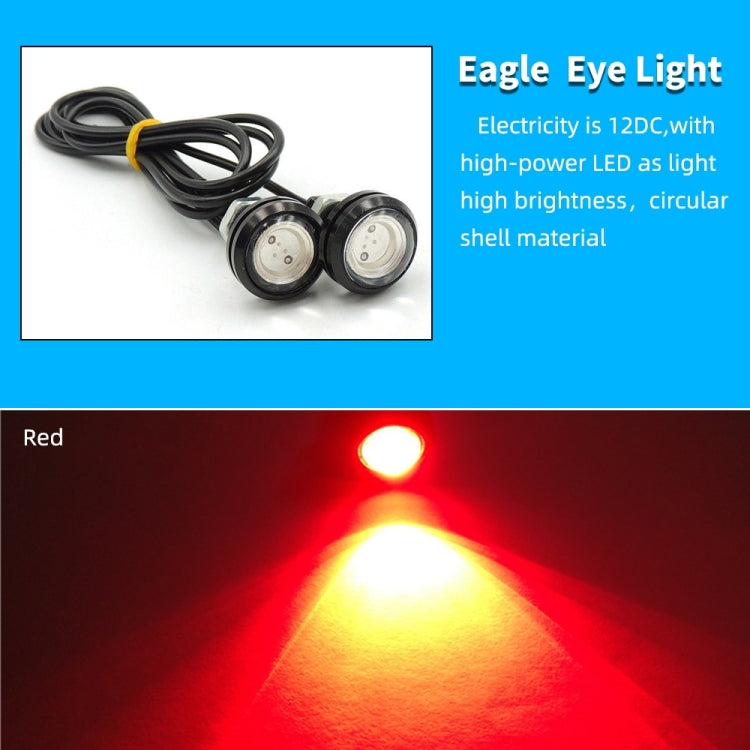 10pcs 23mm 1.5W DC12V Motorcycle Eagle Eye Light Double Lens Strobe Light(Red Light) - Eagle Eye Lights by PMC Jewellery | Online Shopping South Africa | PMC Jewellery | Buy Now Pay Later Mobicred